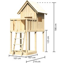 Stelzenhaus AKUBI Frieda mit Anbau und Sandkasten