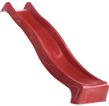 Cabane sur pilotis AKUBI Frieda en bois avec bac à sable, balançoire double, toboggan rouge