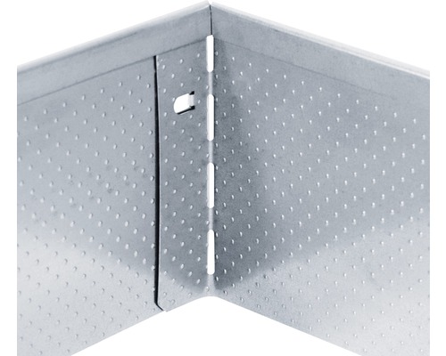 Verbindungselement aus gelochtem Metall im 90 Grad Winkel