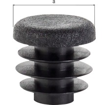 Stopfen Ø 25 mm für Rundrohre mm Kunststoff schwarz, mit Lamellen, 2 St.-thumb-1