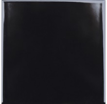 Carrelage mural en grès Plain noir brillant 20x20 cm-thumb-1