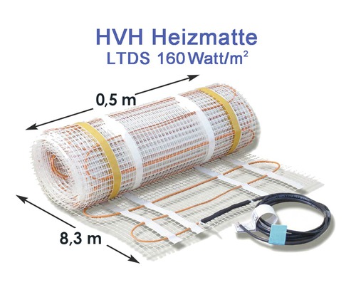 HVH Heizmatte, elektresch Foussuedemheizung, 0,5 Meter breet an 8,3 Meter laang