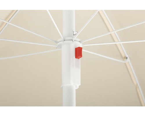 Vue détaillée d''un parasol ouvert avec curseur rouge