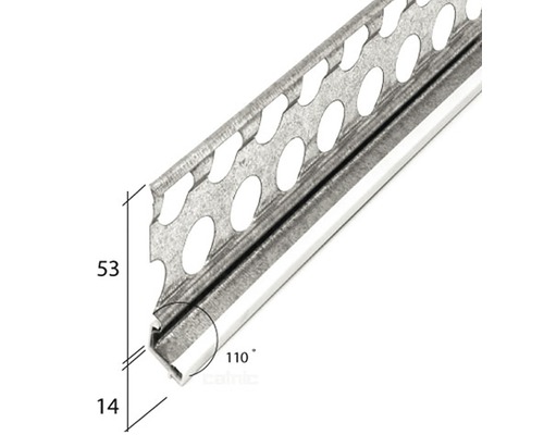 Putzprofil mit Lochung und Maßangaben