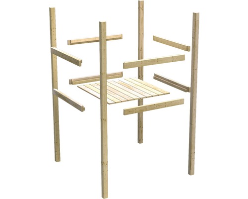 Construction en bois avec poteaux et planches