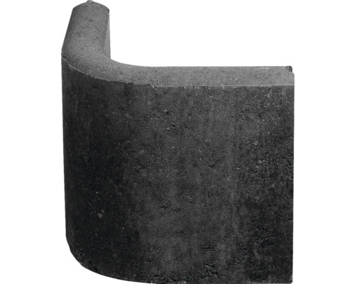 Beton Rasenbordstein Rundwinkel 90° anthrazit mit Nut und Feder 25 x 5 x 25 cm