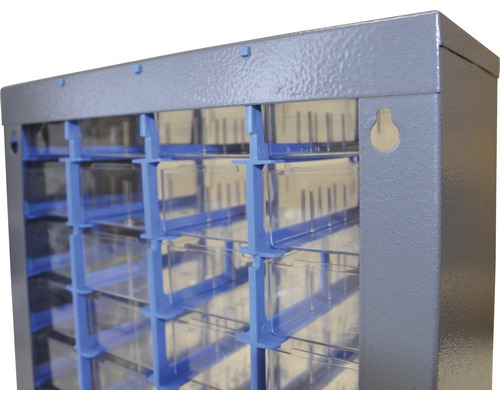 Meuble à tiroirs en métal avec tiroirs transparents pour le rangement de petites pièces