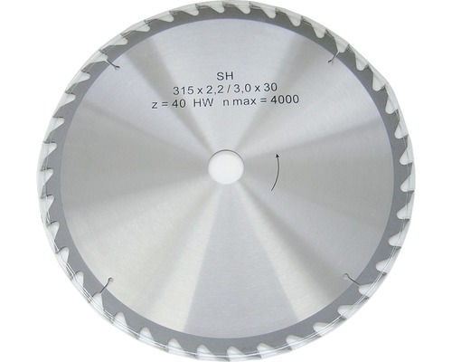 Kreissägeblatt 315 x 2,2/3,0 x 30 mit 40 Zähnen