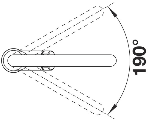 Türgriff mit 190 Grad Drehwinkel