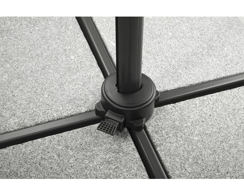 Schirmständerfuß mit Kreuzfuß und Befestigungselementen für Sonnenschirm