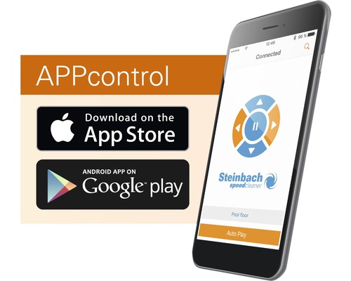 Commande d''application avec liens de téléchargement vers l''App Store et Google Play