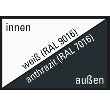 Kunststofffenster 1-flg. ARON Basic weiß/anthrazit 650x700 mm DIN Rechts-thumb-1