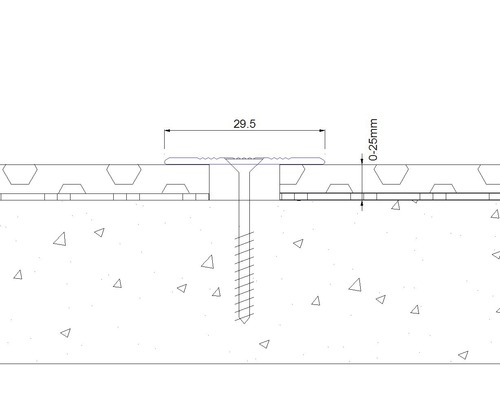 Dessin d''une vis d''un diamètre de 29,5 millimètres et d''une épaisseur de 0 à 25 millimètres