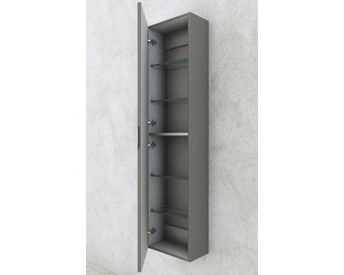 Meuble haut de salle de bain ouvert avec étagères en verre pour montage mural