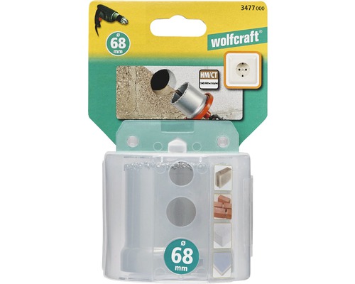 Wolfcraft Lochsäge mit 68 Millimeter Durchmesser in Verpackung