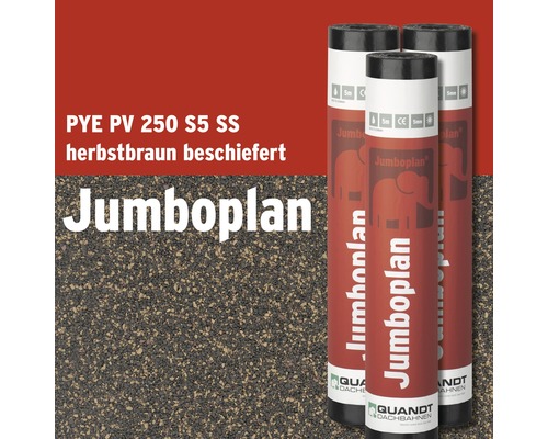 Bande à souder en bitume Quandt Jumboplan® PYE PV 250 S5 ardoisée brun automne 5 x 1 m rouleau = 5 m²