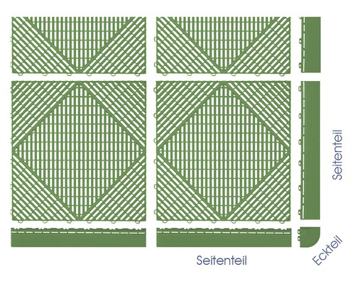 Système de dalles à clipser avec partie latérale et pièce d''angle