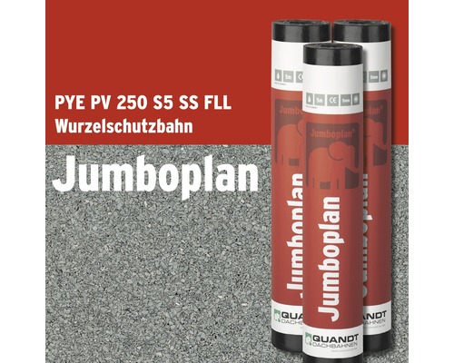 Quandt Bitumen Schweissbahn Jumboplan® PYE PV 250 S5 SS Wurzelsperre beschiefert grau 5 x 1 m Rolle = 5 m²