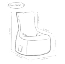 Pouf coussin Sitting Point fauteuil Swing Scuba aubergine 95x65x90 cm-thumb-4