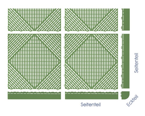 Divers éléments pour dalles de sol, pièce latérale et pièce d''angle