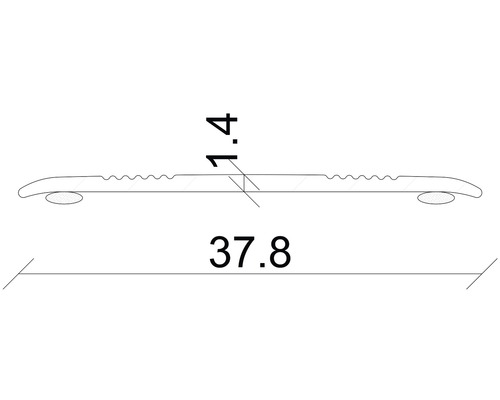 Technische Zeichnung eines Profils mit Maßangaben