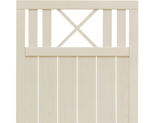 Clôture en bois avec motif croisé
