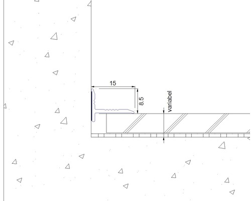 Dessin technique d''un profilé avec indications de dimensions.