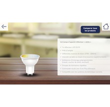 Lampe LED GU10 à réflecteur sur une surface en bois