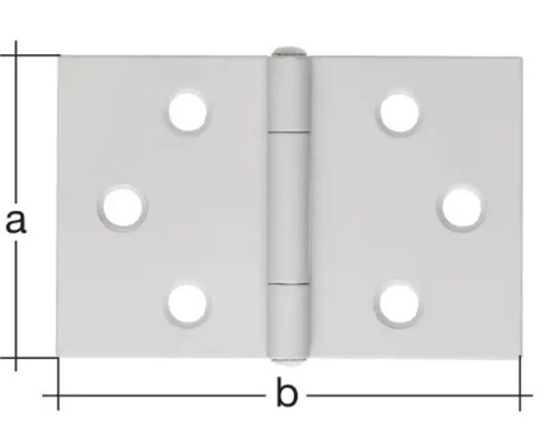 Charnière de porte avec trous de vis et indications de dimensions