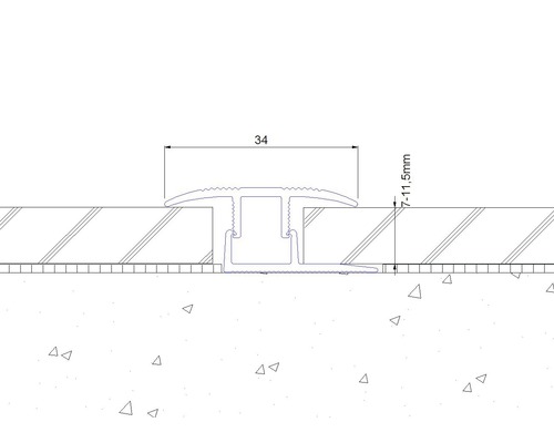 Zeichnung eines Übergangsprofils mit Maßangaben