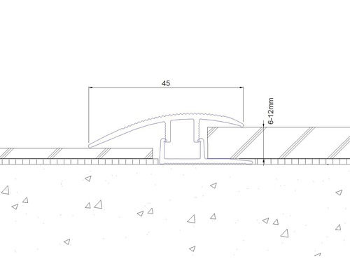 Zeichnung eines Übergangsprofils mit Maßangaben