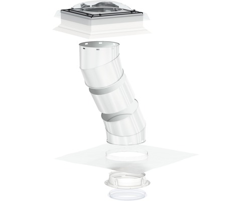 Conduit de lumière VELUX TCR 0K14 pour toit plat 60x60 cm avec tuyau rigide Kit de fenêtres de toit avec tube pour l''aménagement intérieur