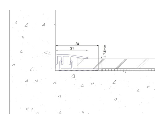 Dessin technique d''un profilé avec dimensions