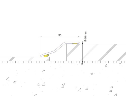Zeichnung eines Übergangsprofils mit Maßangaben