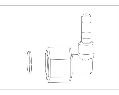 Raccordement à 45° pour tuyau de pomme haute / de pommeau de douche Aurlane AURL071 Robinet d''équerre avec joint pour installations sanitaires