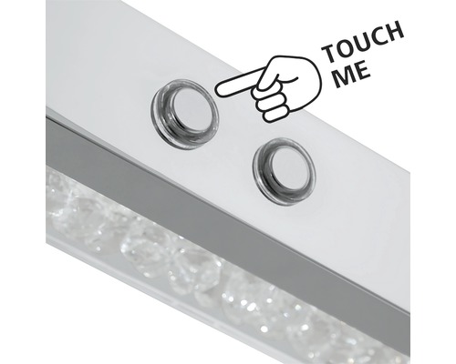 "Detailansicht einer Lampe mit Berührungssensor und dem Hinweis ""Berühre mich"""