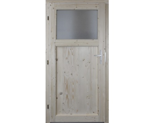 Porte en bois avec insert en verre