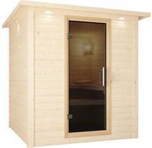Module de porte Karibu pour saunas de 38/40 mm avec porte entièrement vitrée coloris graphite-thumb-1