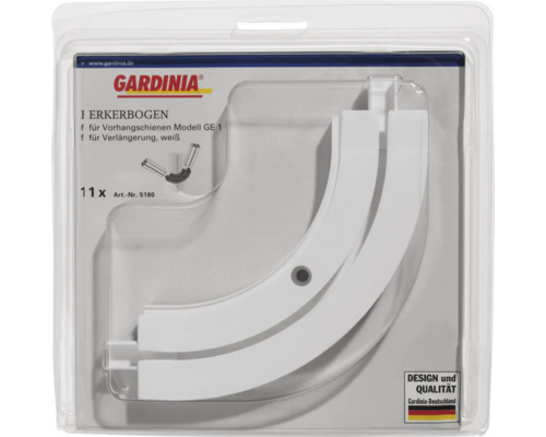 Gardinia Erkerbogen für Vorhangschienen Modell GE 1, 11 Stück in Verpackung
