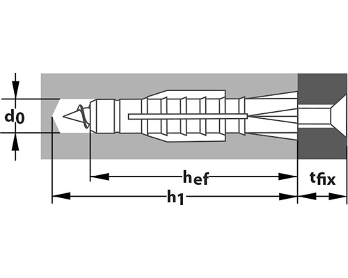 Illustration d''un schéma de cheville avec dimensions.