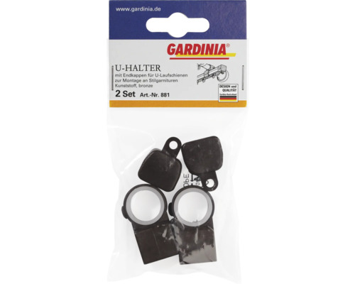 Gardinia U-Halter Set zur Montage von U-Laufschienen an Stilgarnituren, aus Kunststoff