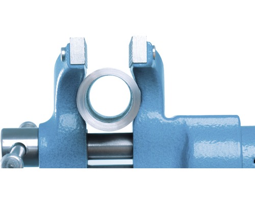 Schraubstock mit eingespanntem Metallring