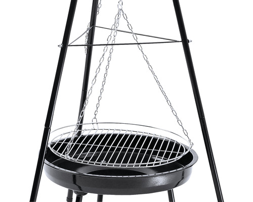Schwenkgrill mit Dreibeingestell und Grillrost