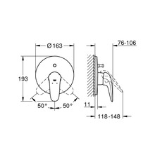 Schéma technique d''un robinet avec indication des dimensions