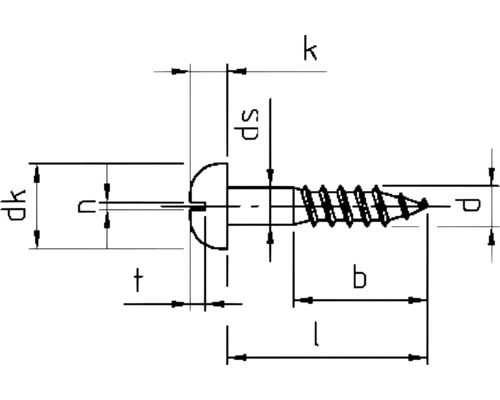 Schéma technique d''une vis avec dimensions