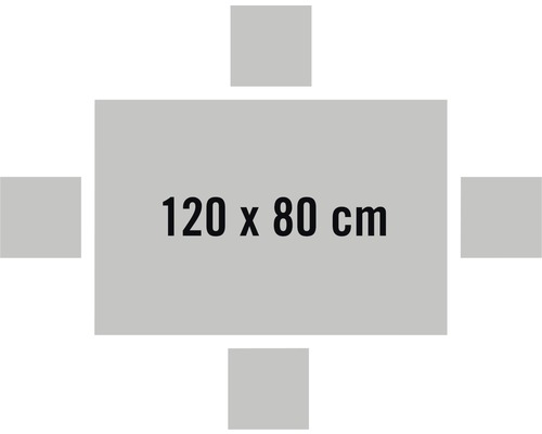 Table de dimensions 120 centimètres sur 80 centimètres