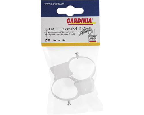 Gardinia U-Halter variabel zur Montage an Stilgarnituren, 2 Stück