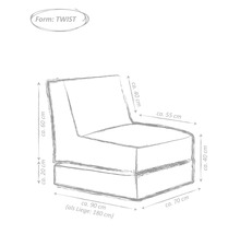 Pouf Sitting Point fauteuil Twist Scuba kaki 90x70x80 cm (déplié 180x70x60 cm)-thumb-8