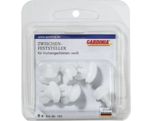 Gardinia Zwischenfeststeller für Vorhangschienen, 6 Stück