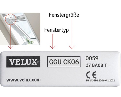 Informations sur la taille et le type de fenêtre Velux